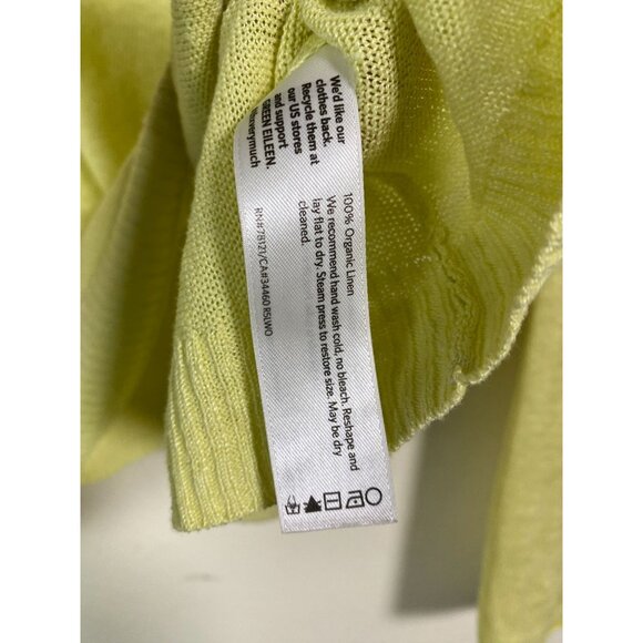 Eileen Fisher Yellow Organic Linen Lightweight Sweater Size Medium Long Sleeve - Picture 4 of 15